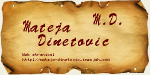 Mateja Dinetović vizit kartica